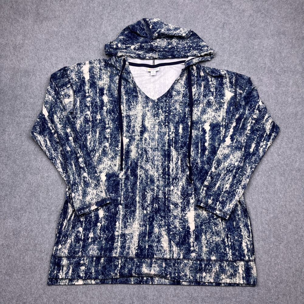 LuLaRoe Light Hoodie Womens Large Blue Long Sleeve Drawstring